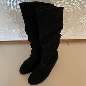 Cougar Fandango 2 Black Suede Hidden Wedge Slouchy Waterproof Boots